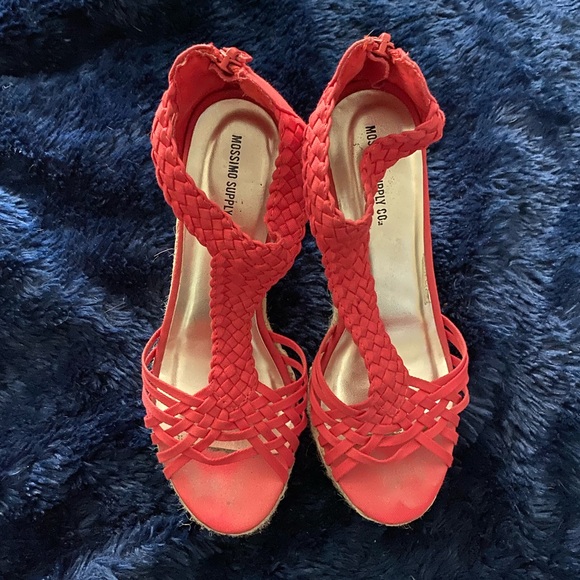 Mossimo Supply Co. Shoes - Mossimo supply co coral/red wedge Heel sandal sz 6